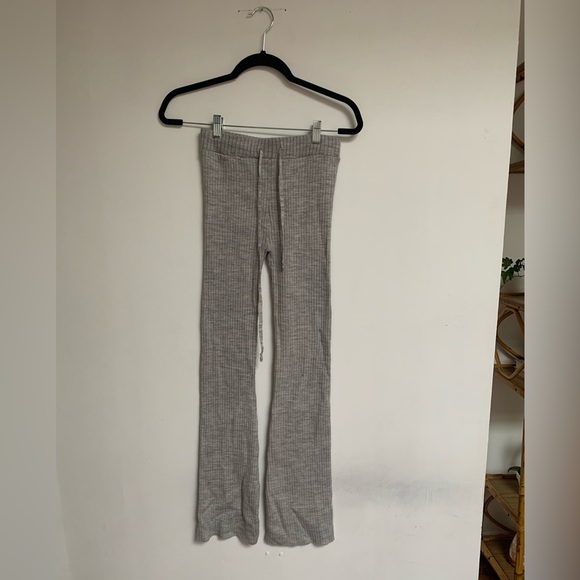 Flare leg ribbed lounge pants - grey - Picture 1 of 3